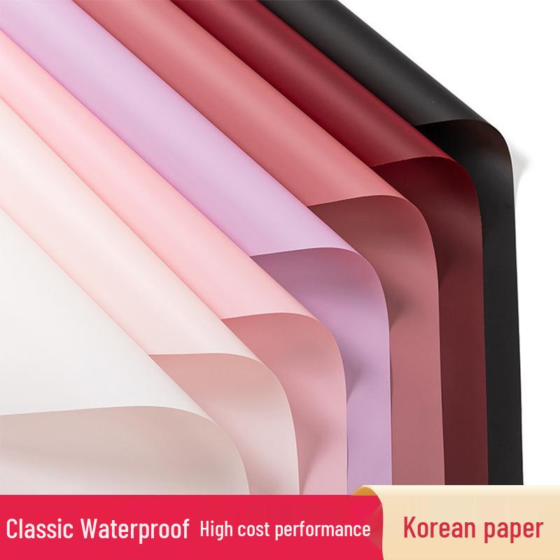 Translucent Waterproof Matte Paper for Florist Bouquets - Korean Solid Color Flower Packaging