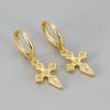 Fashionable Cross Drop Earrings For Women With Rhinestone Zirconia Personalized Ear Studs Jewelry