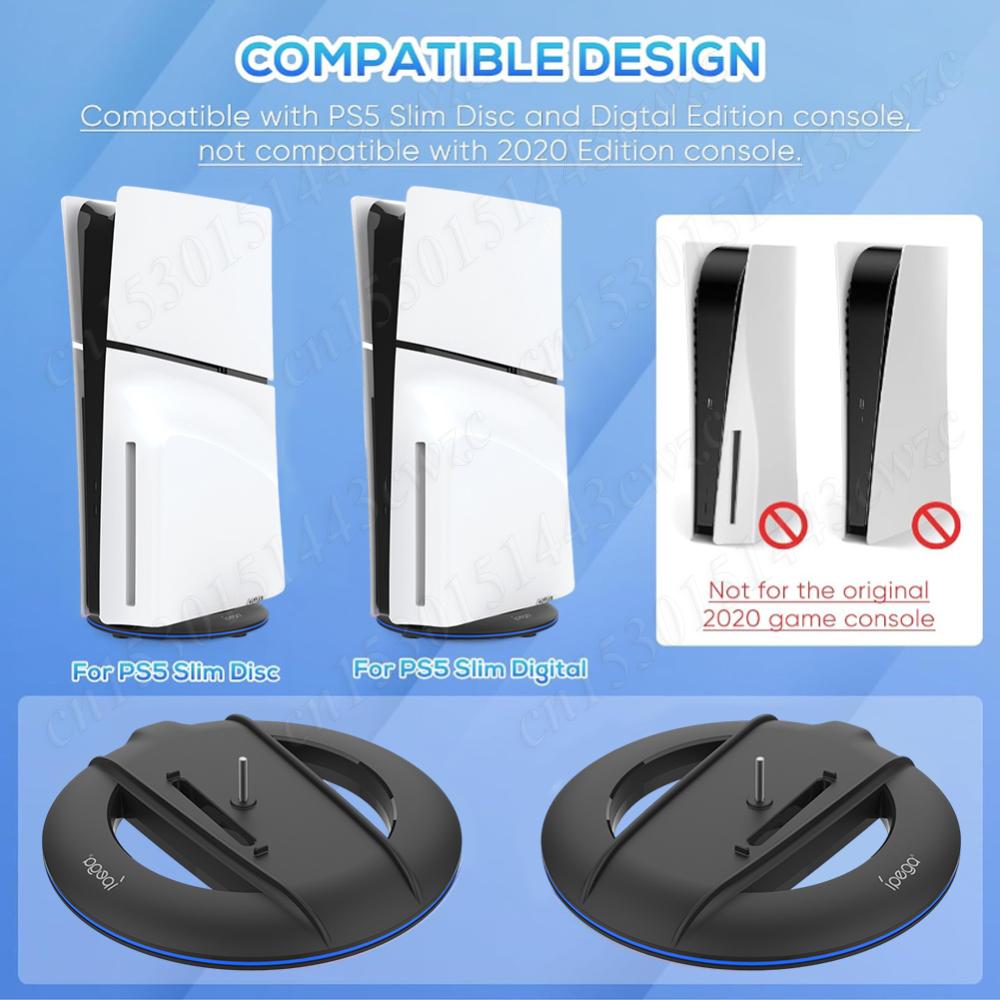Vertikaler Ständer Nicht-rutschfeste Basis Ständer Halter Konsolenständer für PS5 Slim Konsole Disc und Digital für Playstation 5 Slim Konsole