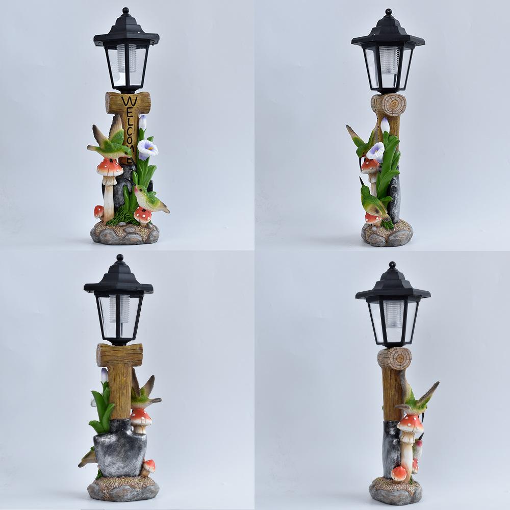 JYL TS/068, Ländliche Kreative Kolibri Solar-Außenleuchte Statue für Villa Balkon Garten Dekorationslampe