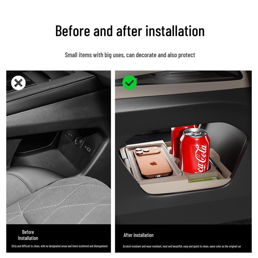Compatible with 26 Geely Xingyue L models, this dustproof silicone storage box fits under the center console for convenient storage.