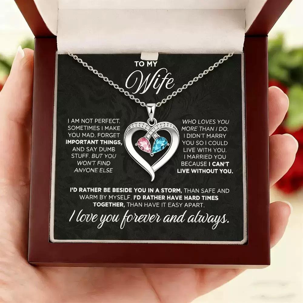 Heart-Shaped Rhinestone Zodiac Pendant with Two-Color Water Drop - Valentine's Day Gift