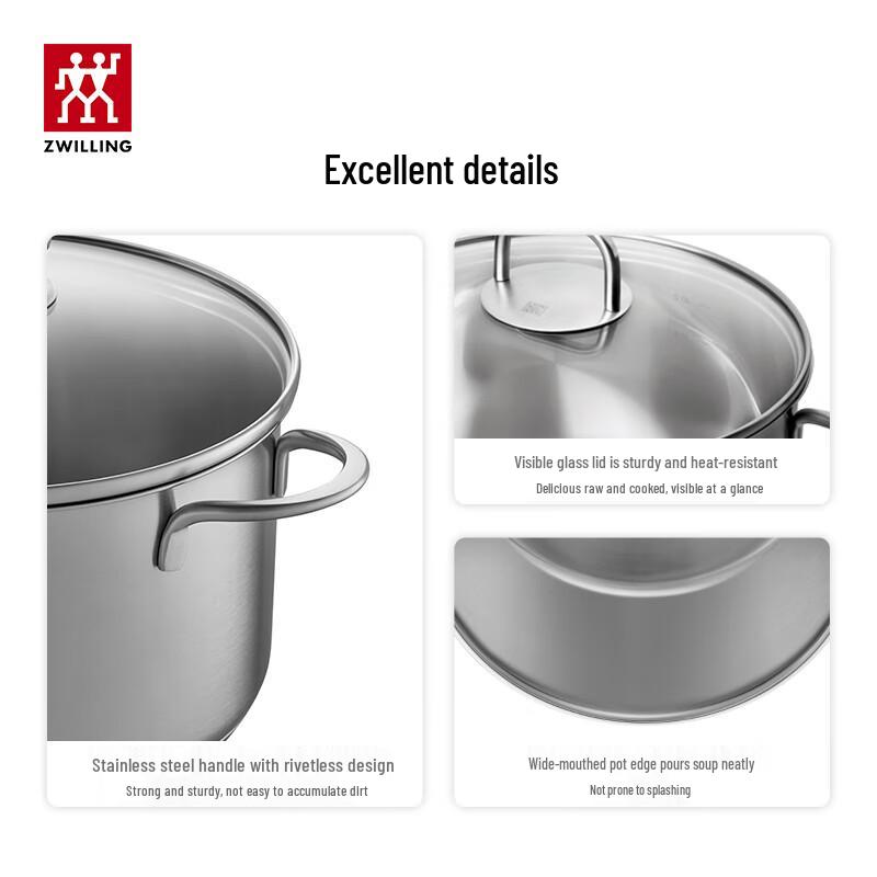 Zwilling Nova Plus 24cm Stainless Steel Soup Pot with Steamer