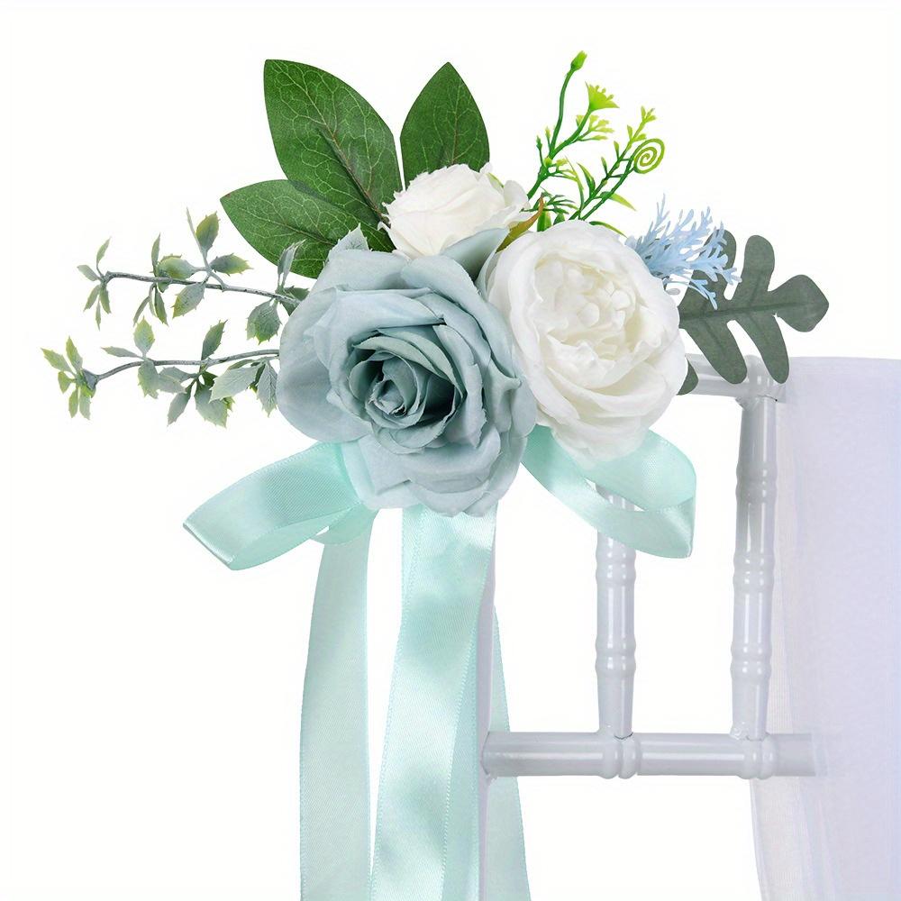 

1Pc Multicolor 3-piece Artificial Rose Chair Back Bouquet for Home Decoration, Wedding Outdoor Ceremony Decoration