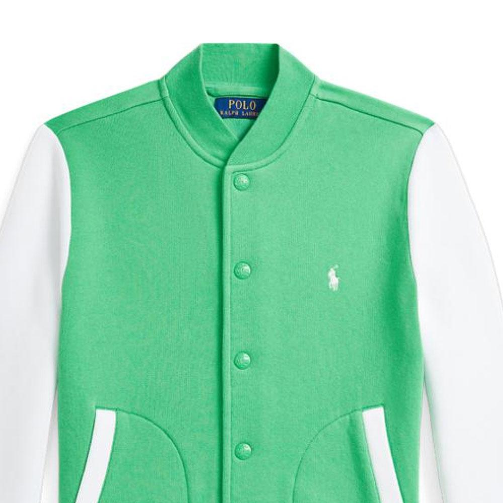Polo Ralph Lauren Baseball Jacket Logo Embroidered Color Block Long Sleeve Kids Jackets Green CWPOOTWY6020370-300