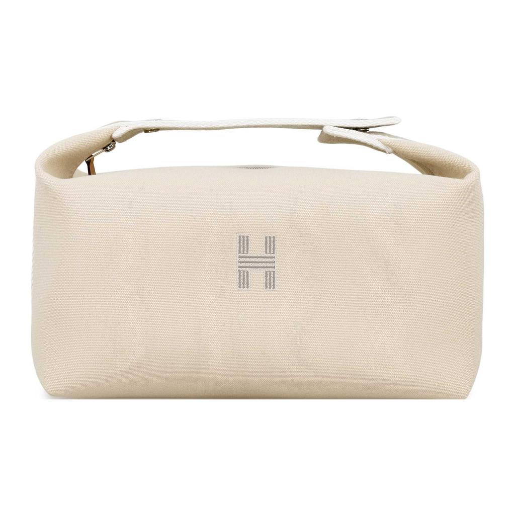 New HERMES Bride a Brac Cotton Storage Bags Toiletry Bags Large Size Women's Ecru H103223M-01