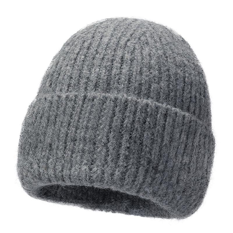Winter Cashmere Knitted Hat Outdoor Thick Warm Wool Hat Cold-Proof Hat