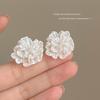 13-Cream Large Flower Studs