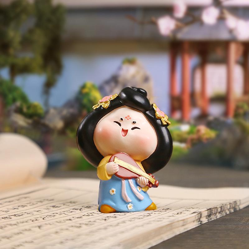 Kreativer Handyhalter im Stil der Tang-Dynastie mit Glücksbringer: Exquisites Harzornament