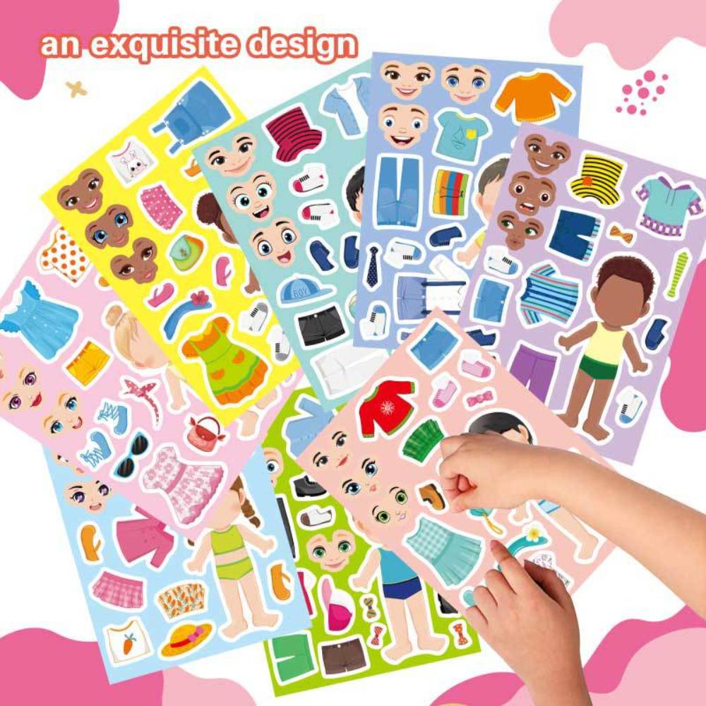 8/16/24 Sheets Make A Face And Dress Up Stickers For DIY Your Own Stickers For Rewards Birthday Gift