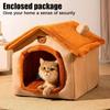 All-Season Detachable Washable Pet Kennel Semi-Enclosed Cuddly Pet House Warm Cat Bed