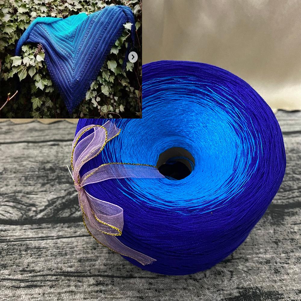 300g Pure Cotton Cake Thread Gradient Long Section Dyed No. 8 Lace Thread for DIY Hand-knitted Shawl Short-sleeved Skirt Blanket