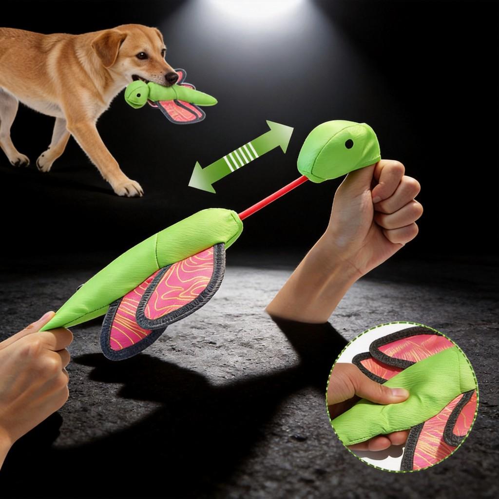 Oxford Cloth Interactive Pet Toy With Sound Ejecting Flying Insects For Dogs Outdoor Play