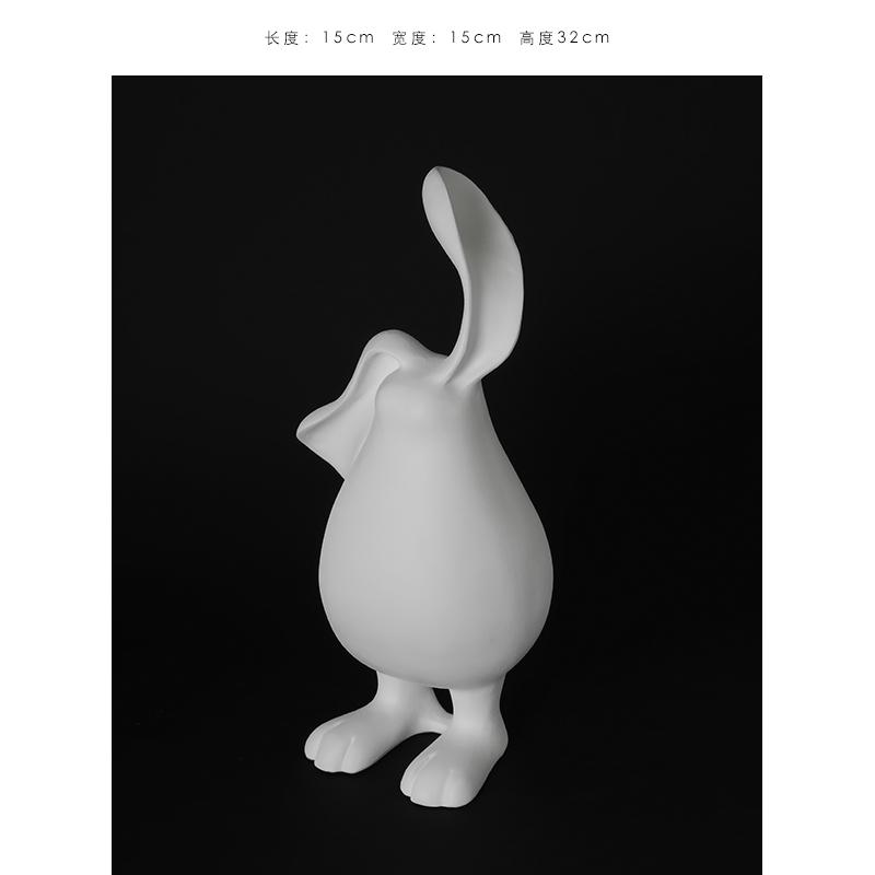 

Настольное украшение из смолы, мультяшная милая форма, ручная работа, белая китайская скульптура, подходит для прихожей, боковой части, гостиной, кабинета