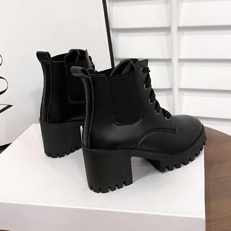 Fashion boots autumn and winter new modern urban style knee boots stacked wear niche foreign style show high American ins