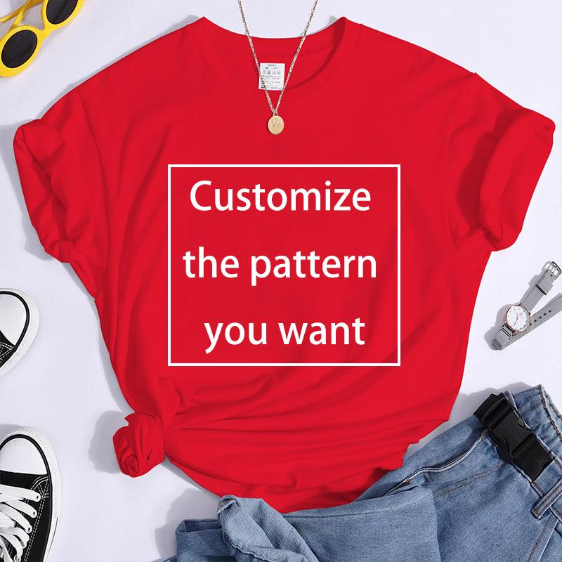 2024 Fashion Customized TShirts Women Men Harajuku Vneck Tshirt Summer Short Sleeve Tops Tees DIY Graphics Unisex Shirts