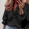 Camicia da donna con volant a maniche lunghe, nuova primavera ed estate