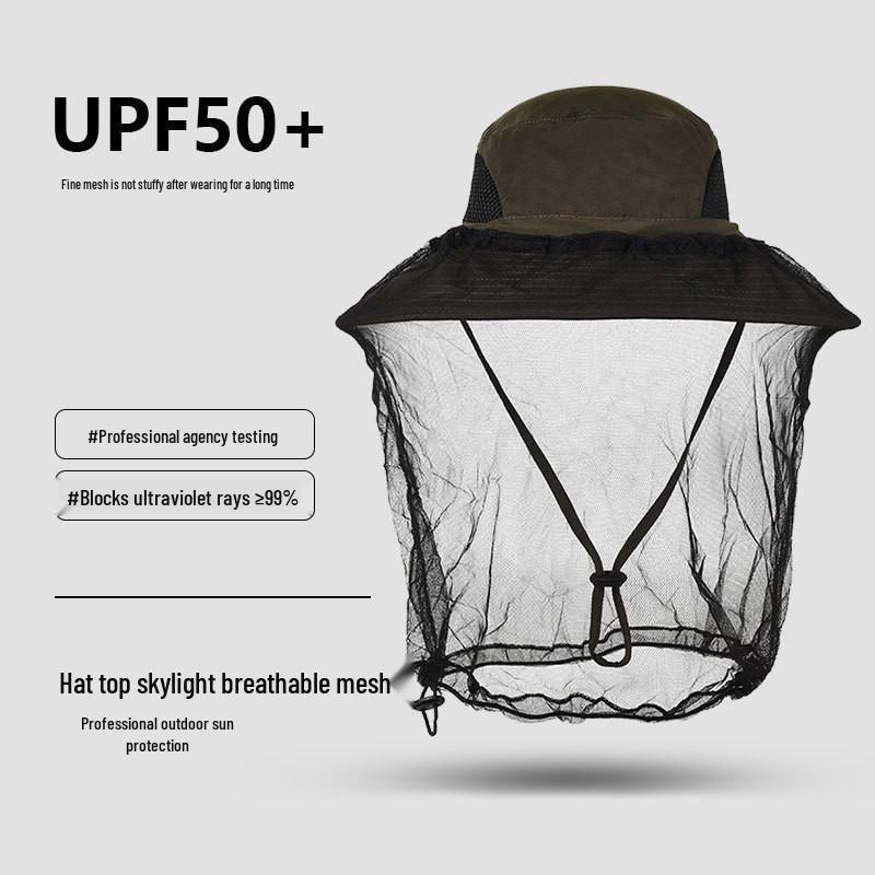 Unisex Sommer Sonnenhut: Moskitosicheres Netz, Schnelltrocknend, Wasserdicht, Ideal zum Angeln und Klettern