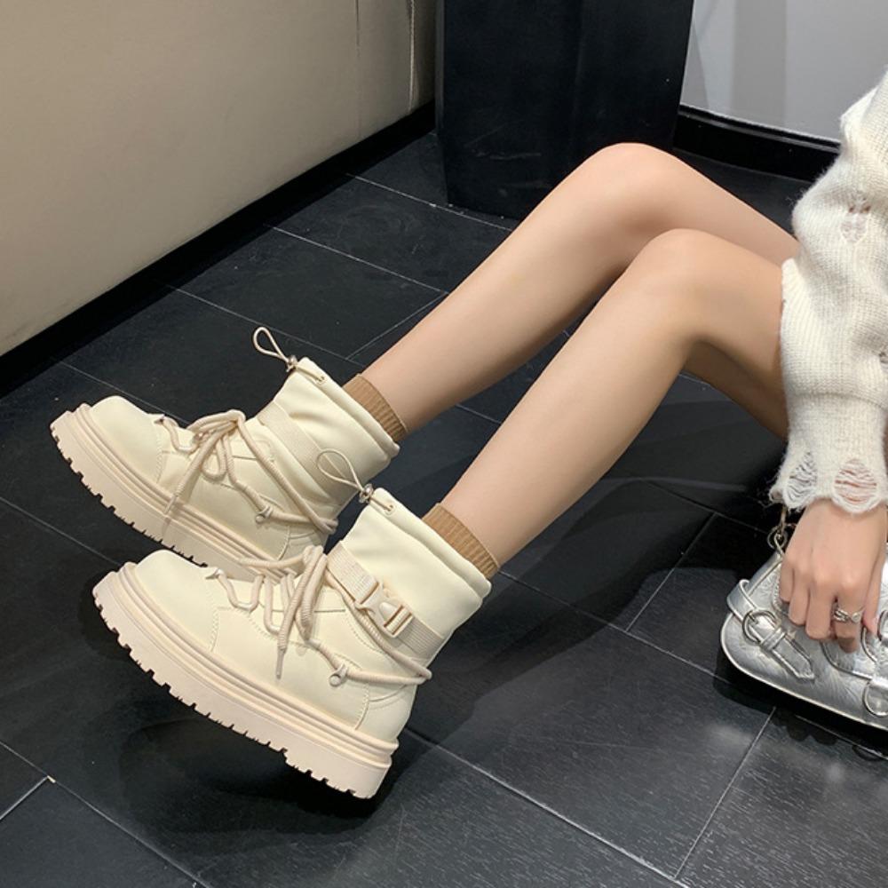 Stivali da Neve da Donna con Suola Spessa Nuovi Inverno con Scarpe di Cotone Spesso e Peluche Impermeabili e Antiscivolo Stivali da Donna Scarpe con Plateau