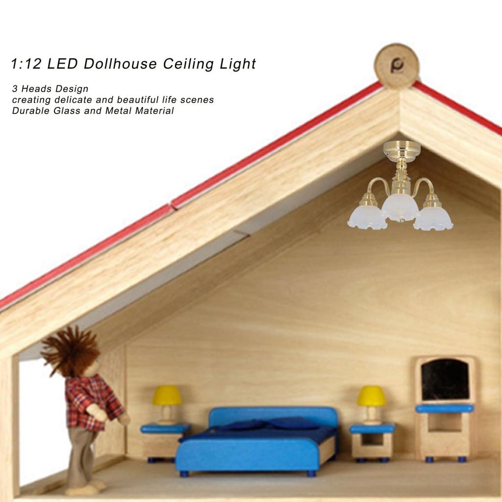 1:12 Dollhouse Chandelier, Dollhouse Decoration, Dollhouse Ceiling Lamp