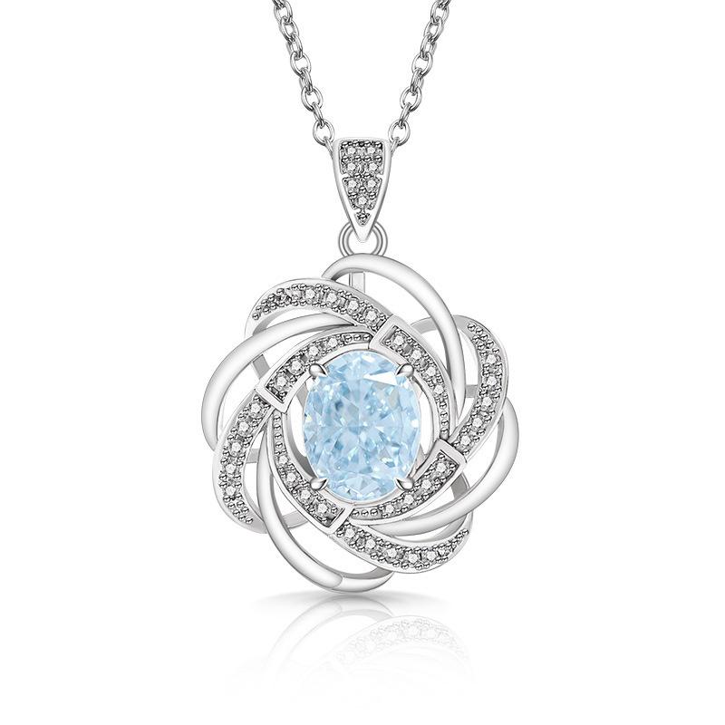 925 Sterling Silver Fashion Light Luxury Ice Flower Cut Zircon Cosmic Star Necklace Birthday Party Anniversary Gift