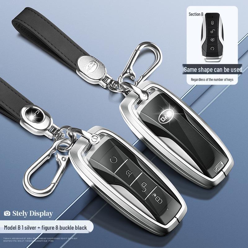 BYD Car Key Cover for Tang, Song, Qin, Yuan Pro/PLUS, Han DMI, E2 - Protective Shell with Buckle