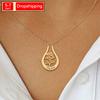 New North Name Necklace Stainless Steel Jewelry Ring Holder 12 Birthday Flower Custom Name Pendant Necklaces for Christmas Gift