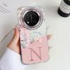 A Z Pink Letter Peach Flower Shockproof Phone Case For Honor X9a X9b X9c Magic 6 7 5 Lite Silicone Couple Fundas TPU Shell Cover