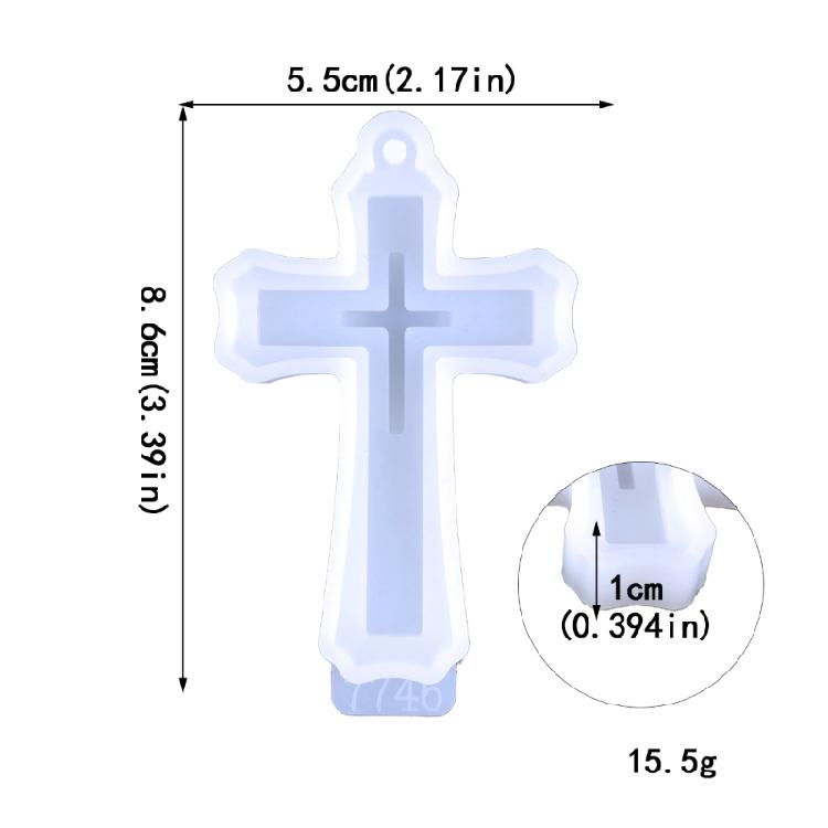 Cross Silicone Resin Mold Crucifix Epoxy Casting Resin Mold for Jewelry Making,Crafts DIY,Pendant,Kechain,Home Decor