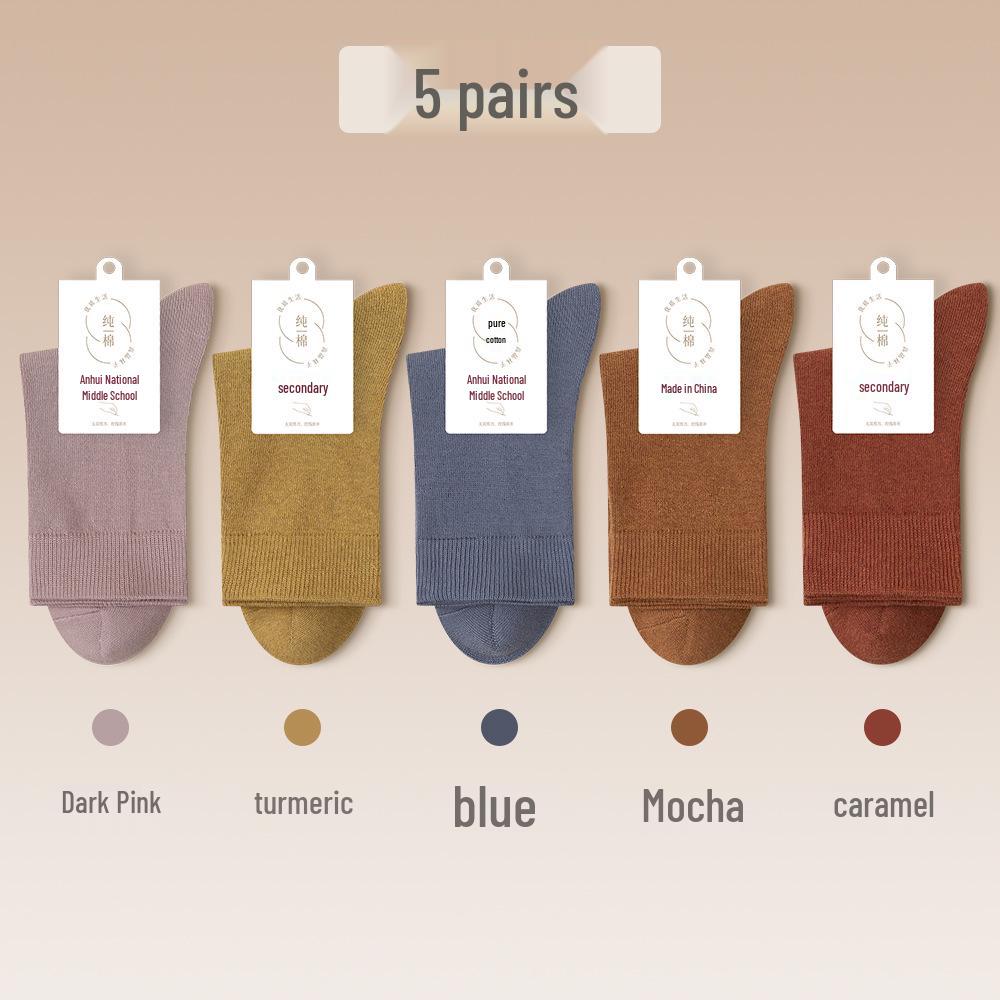 Damskie skarpety bawełniane do połowy łydki 2025 - Odprowadzające pot, oddychające, antybakteryjne i ciepłe na jesień/zimę.