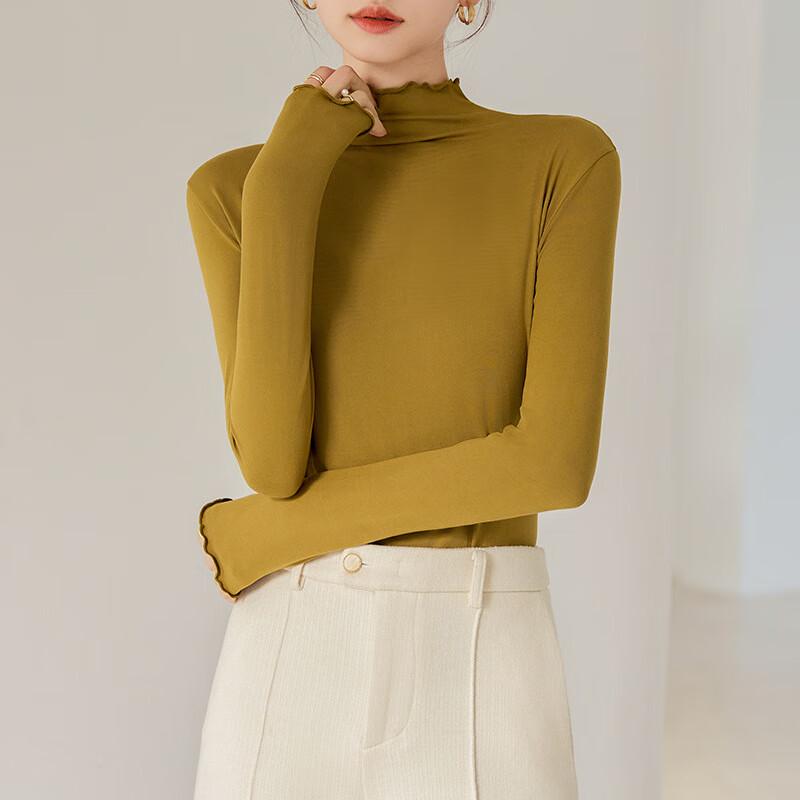 

JOHLIN DREAM Women s Ruffle Edge Long Sleeve Base Layer T-Shirt EU 40