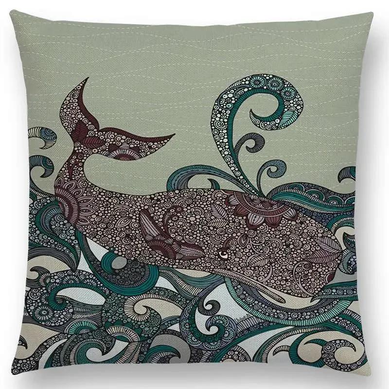 Hinduism Style Cushion Cover Mandalas Floral Animals Flower Deer Elephant Whale Bee Pig Pangolin Squirrel Frog Sofa Pillow Case