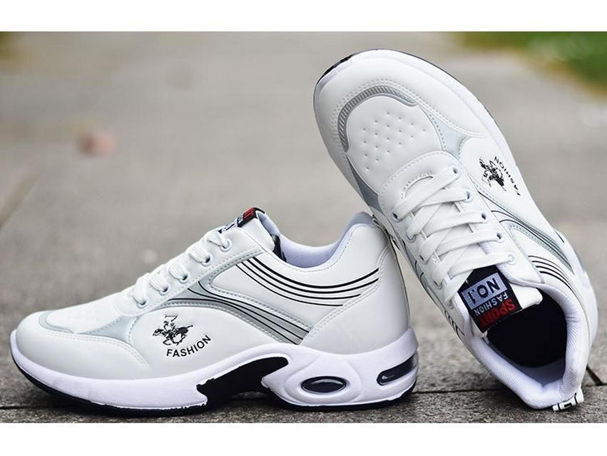 Men's 2024 White Leather Sneakers: Stylish, Casual Shoes for Teens and Students