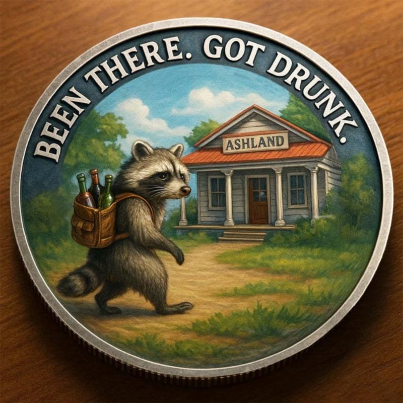 Alloy Trashed Panda Incident Challenge Coin Hilarious Challenge Funny Raccoons Drinking Emboosed Coin For Collection Gift