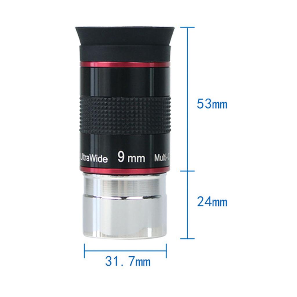 1.25 Inch 9mm Telescope Eyepiece Aluminum Alloy Optical Glass 68 Degree Wide Angle Eyepiece for Astronomy Telescope Accessory