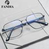 Fashionable High-End Men's Full-Rim Lightweight Metal Glasses with Prescription Lenses for Myopia