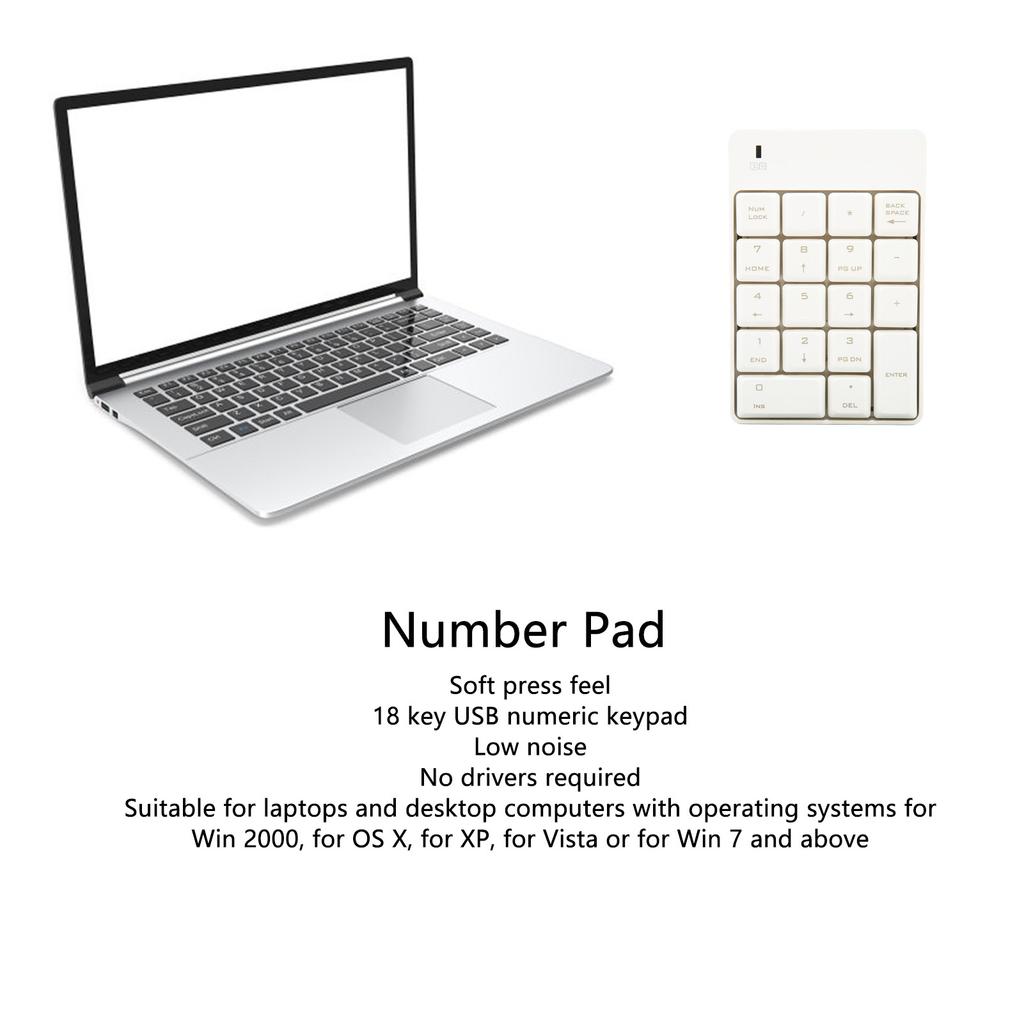Numeric Keypad SK 51  2.4G Wireless 18 Keys Soft Press Touch USB Number Pad for Home Work