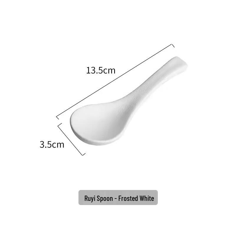

Nordic Style Matte White Ceramic Bowl and Spoon Set