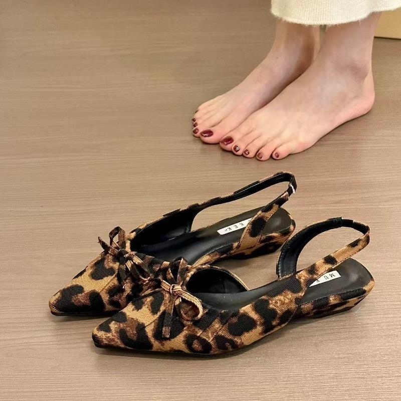 Sommer Spitzschuh Damen Flats Sandalen Mode Schmetterlingsknoten Slipper Slingbacks Pantoletten Party Kleiderschuhe für Damen