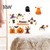 Cute Ghost Pumpkin Wall Stickers Halloween Stickers, And Print Decals, Indoor Party Atmosphere Removable PVC DIY Holiday for Classroom Window