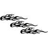 3 Pcs Black Flame Reflective Sticker Decal for Cars Motorcycle