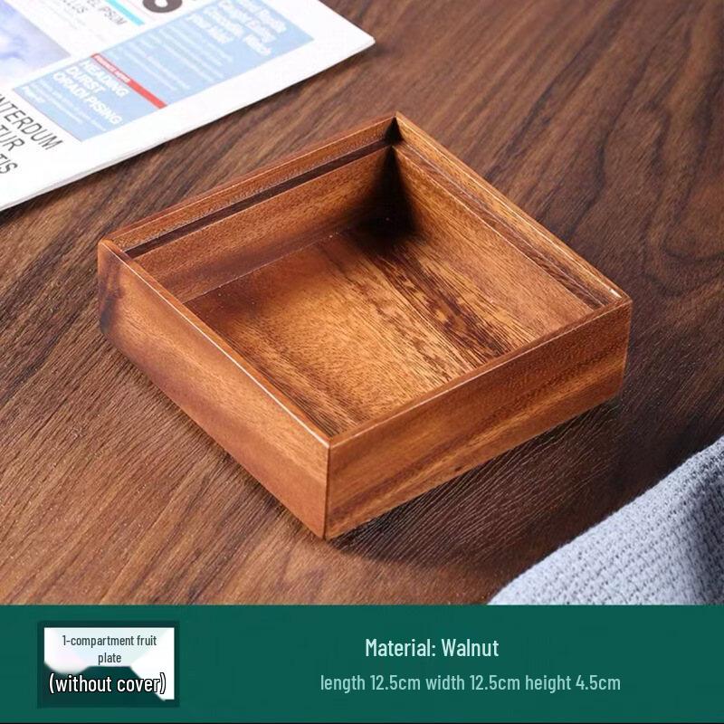 Minimalist Walnut Wood Snack Tray Set
