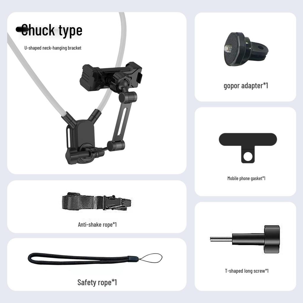 Magnetic Neck Hanging Bracket for Phone: Ideal for POV Live Streaming, Running, Cycling, Fishing, Sports Cameras.