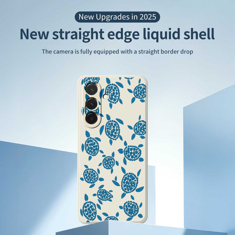 For Samsung Galaxy A36 5G Case Blue Turtle Pattern Printing Straight Edge TPU Phone Back Cover