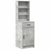 LED Makeup Table Set with Door 3 pcs Concrete Grey Particleboard