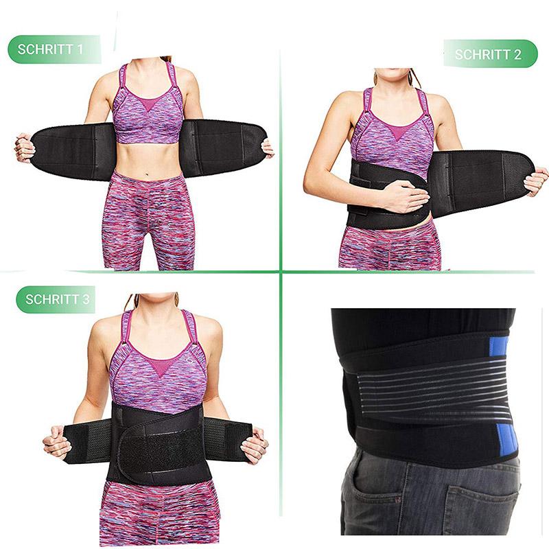 Adjustable Deluxe Neoprene Double Pull Lumbar Lower Back Support Brace Exercise Belt Pain Relief