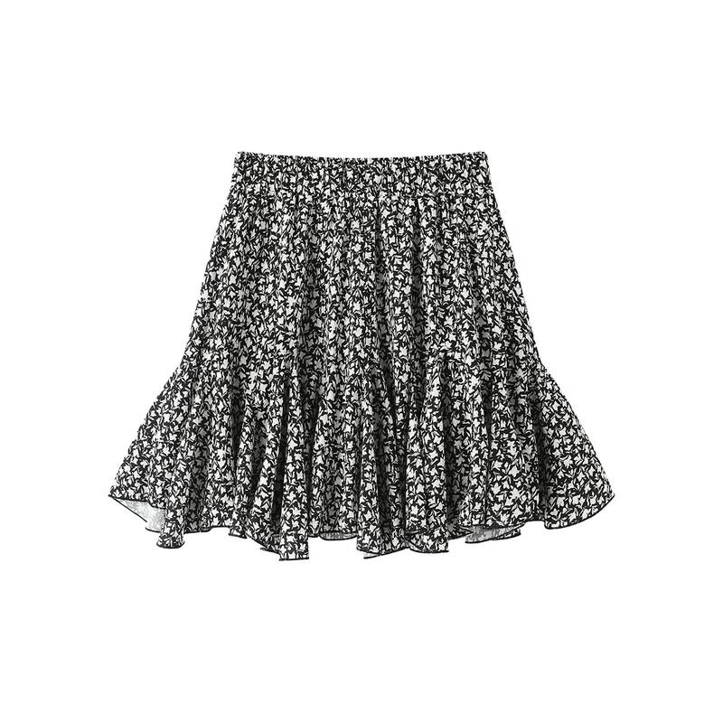 FivePlus Draped Floral A-Line Mini Skirt