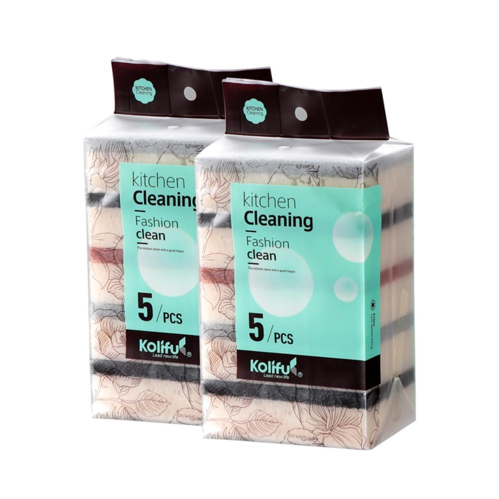 Double-Sided Household Emery Cleaning Accessories Dishwashing Sponge Scouring Pad Magic Sponge