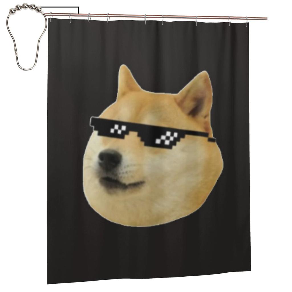 Doge Shiba Inu Memes Duschvorhang Badezimmer Polyester Wasserdicht Badezimmer Vorhänge Mit Haken