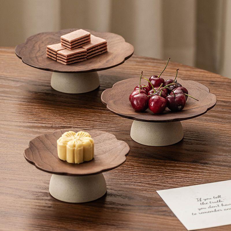 1 Stück Dim Sum Teller Antiker Stil Hoher Fuß Trockenfrüchte Obstteller Wohnzimmer Haushalt Hochwertige Snacks Erfrischung